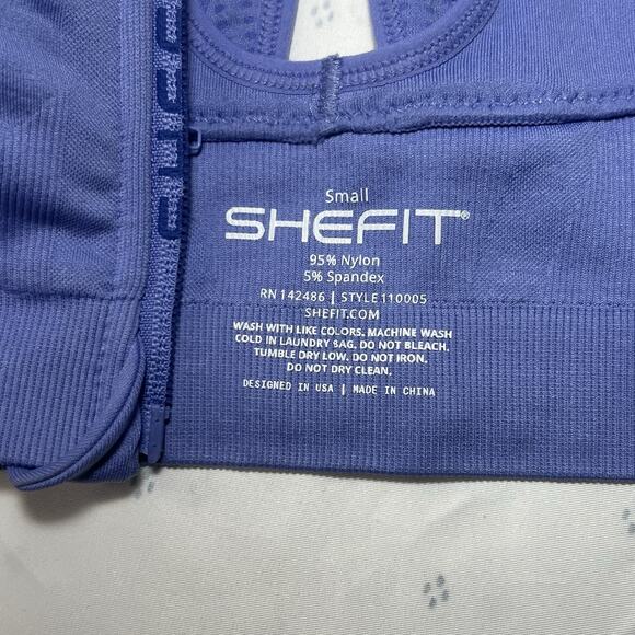 NWT SHEFIT Low Impact Sports Bra PERIWINKLE Size SMALL Adjustable Straps pads - Picture 7 of 9